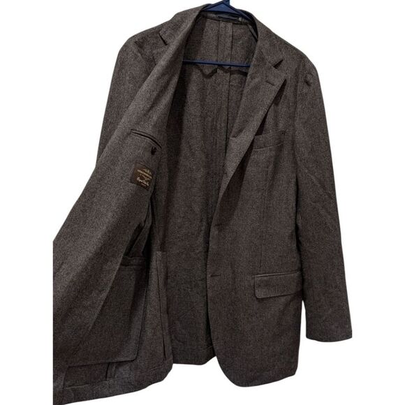 SuitSupply VBC Men's 42L Havana Slim Fit Pure Wool Charcoal Three Button Blazer - Picture 4 of 11